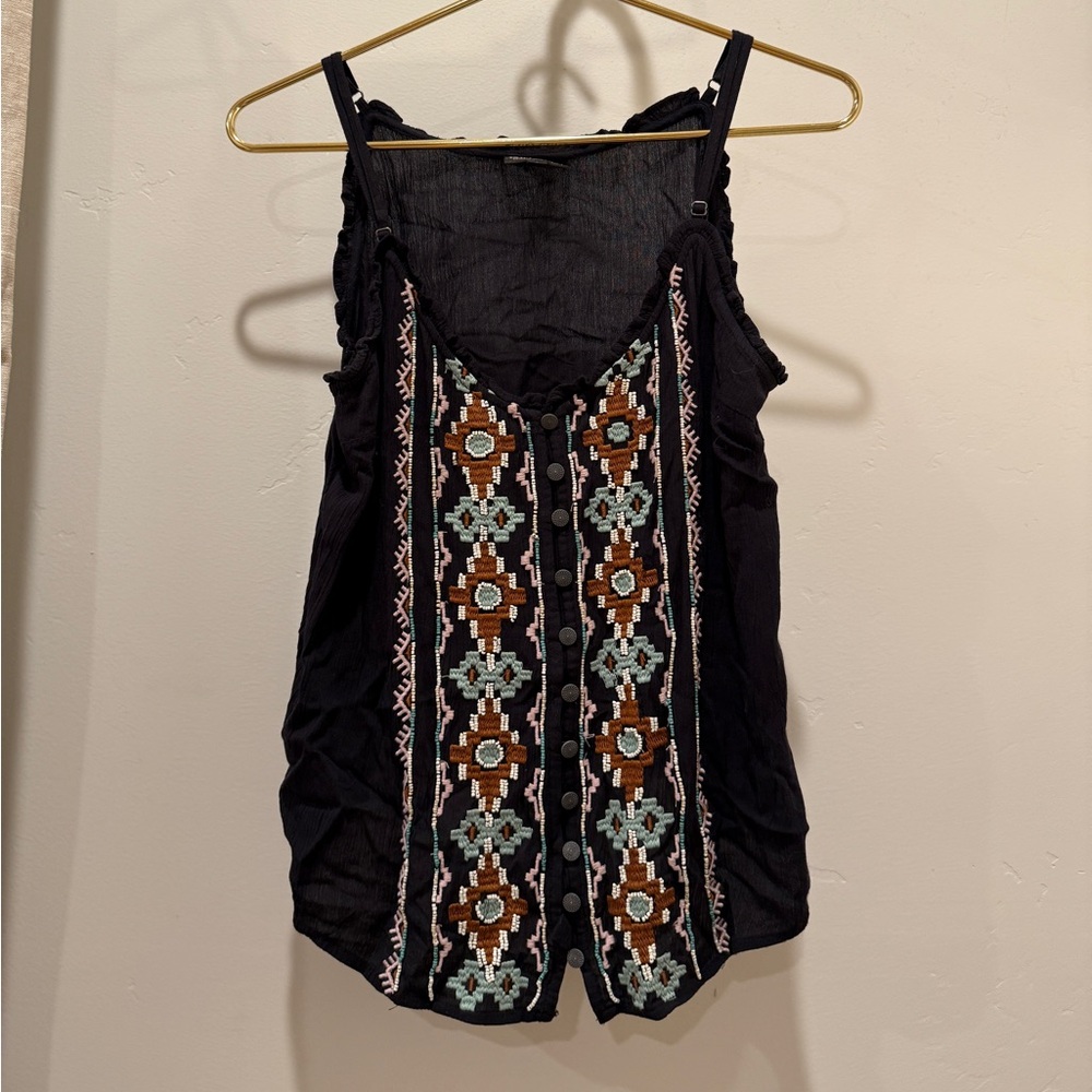 Shyanne Black Textured Top